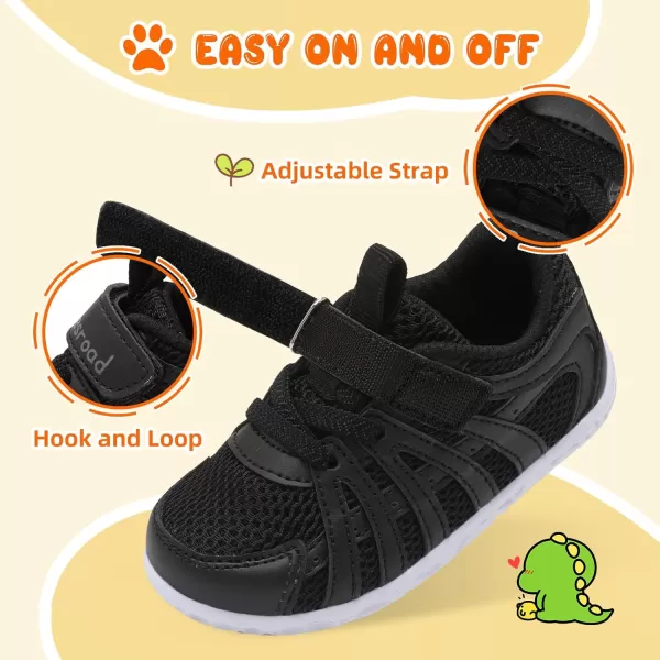 Besroad Toddler Shoes Boys Girls Barefoot Sneakers Kids Breathable Walking Shoes Lightweight Strap Anti-Slip Sole Tennis Shoes