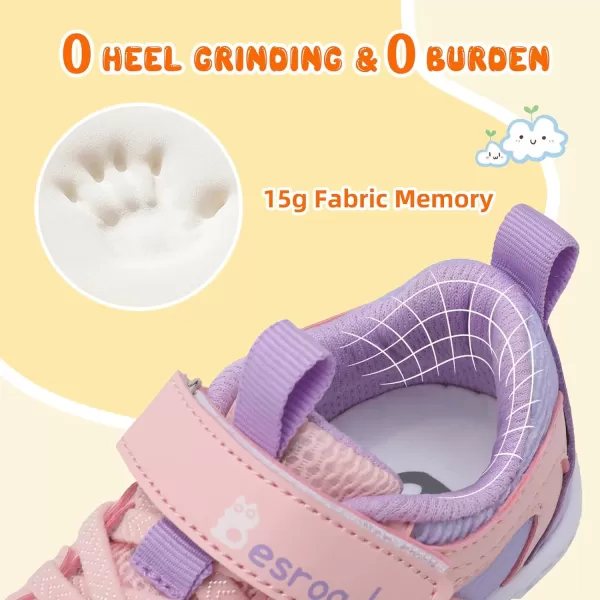 Besroad Toddler Shoes Boys Girls Barefoot Sneakers Kids Breathable Walking Shoes Lightweight Strap Anti-Slip Sole Tennis Shoes