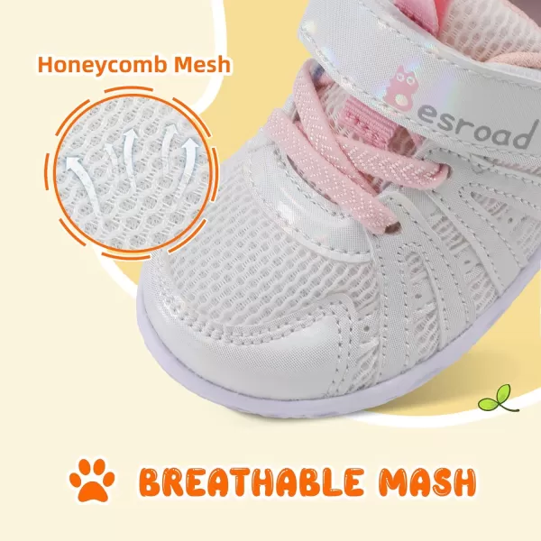 Besroad Toddler Shoes Boys Girls Barefoot Sneakers Kids Breathable Walking Shoes Lightweight Strap Anti-Slip Sole Tennis Shoes