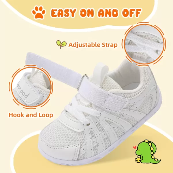 Besroad Toddler Shoes Boys Girls Barefoot Sneakers Kids Breathable Walking Shoes Lightweight Strap Anti-Slip Sole Tennis Shoes