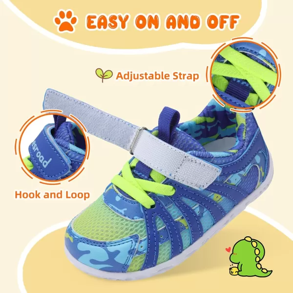 Besroad Toddler Shoes Boys Girls Barefoot Sneakers Kids Breathable Walking Shoes Lightweight Strap Anti-Slip Sole Tennis Shoes