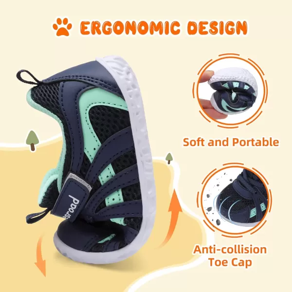 Besroad Toddler Shoes Boys Girls Barefoot Sneakers Kids Breathable Walking Shoes Lightweight Strap Anti-Slip Sole Tennis Shoes