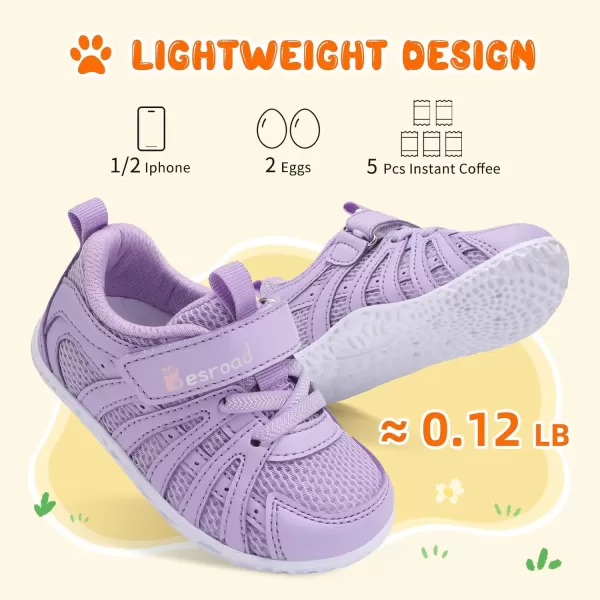 Besroad Toddler Shoes Boys Girls Barefoot Sneakers Kids Breathable Walking Shoes Lightweight Strap Anti-Slip Sole Tennis Shoes