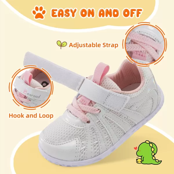 Besroad Toddler Shoes Boys Girls Barefoot Sneakers Kids Breathable Walking Shoes Lightweight Strap Anti-Slip Sole Tennis Shoes