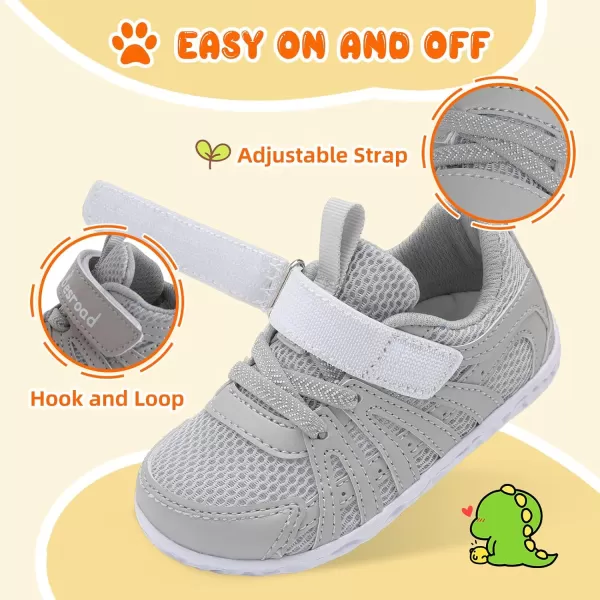 Besroad Toddler Shoes Boys Girls Barefoot Sneakers Kids Breathable Walking Shoes Lightweight Strap Anti-Slip Sole Tennis Shoes