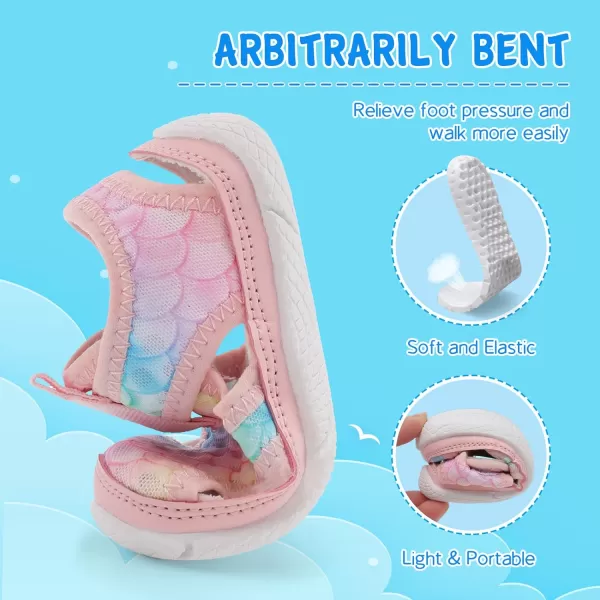 Besroad Toddler Water Shoes Boys Girls Qucik Dry Sport Beach Sandals Non-Slip Barefoot Aqua Socks Swim Shoes