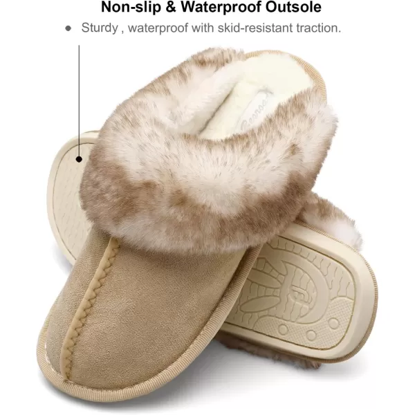 Besroad Winter Fuzzy House Slippers Sandals Plush Faux Fur Fluffy Flats Slippers Warm Slide Shoes for Women