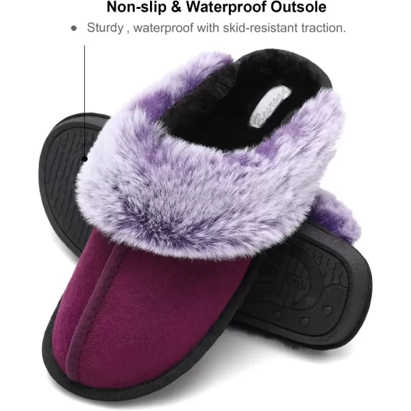 Besroad Winter Fuzzy House Slippers Sandals Plush Faux Fur Fluffy Flats Slippers Warm Slide Shoes for Women