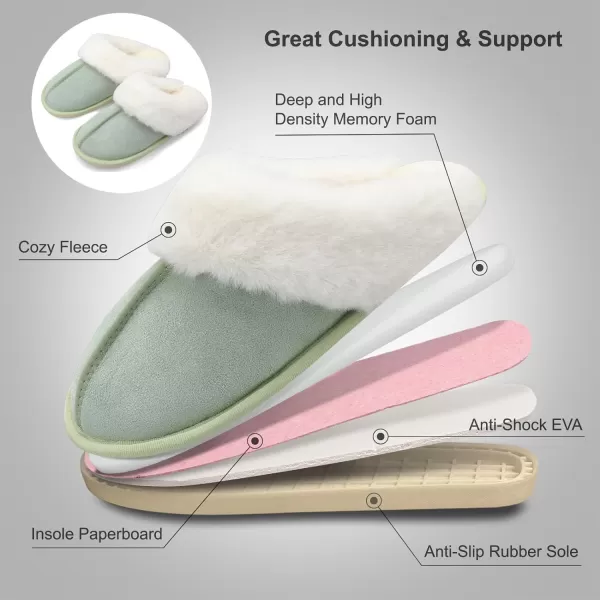 Besroad Winter Fuzzy House Slippers Sandals Plush Faux Fur Fluffy Flats Slippers Warm Slide Shoes for Women