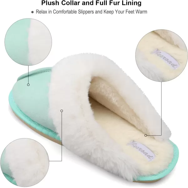 Besroad Winter Fuzzy House Slippers Sandals Plush Faux Fur Fluffy Flats Slippers Warm Slide Shoes for Women