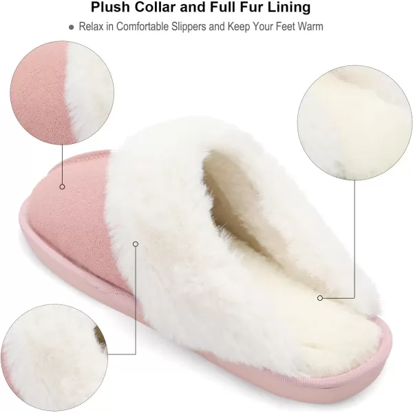 Besroad Winter Fuzzy House Slippers Sandals Plush Faux Fur Fluffy Flats Slippers Warm Slide Shoes for Women