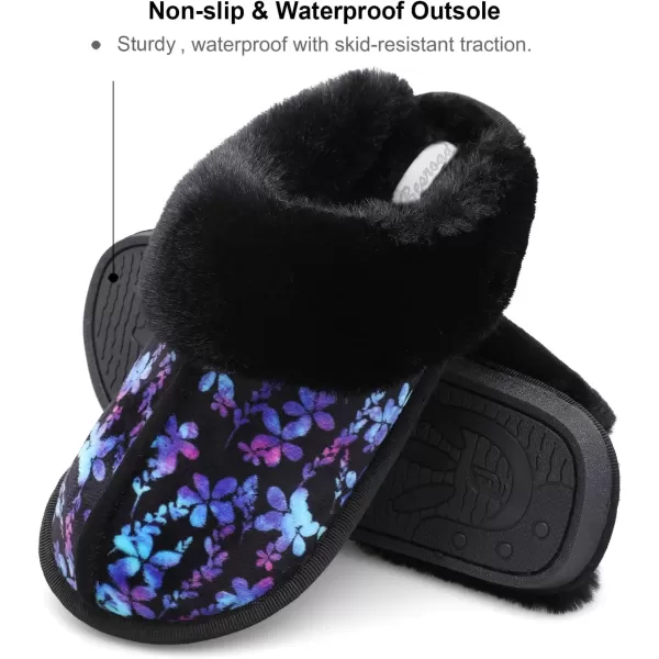 Besroad Winter Fuzzy House Slippers Sandals Plush Faux Fur Fluffy Flats Slippers Warm Slide Shoes for Women