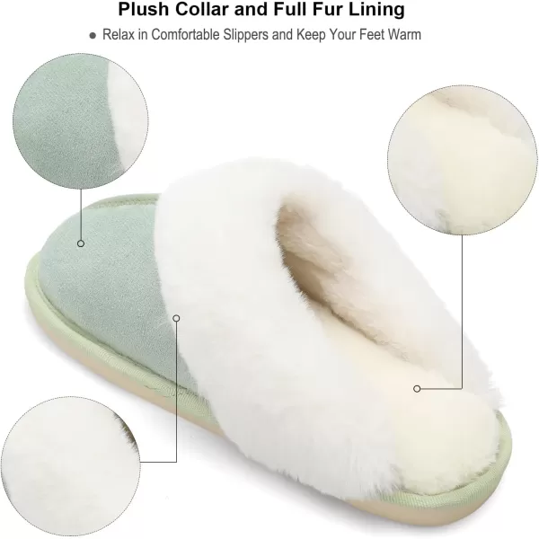 Besroad Winter Fuzzy House Slippers Sandals Plush Faux Fur Fluffy Flats Slippers Warm Slide Shoes for Women