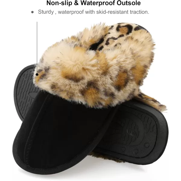 Besroad Winter Fuzzy House Slippers Sandals Plush Faux Fur Fluffy Flats Slippers Warm Slide Shoes for Women