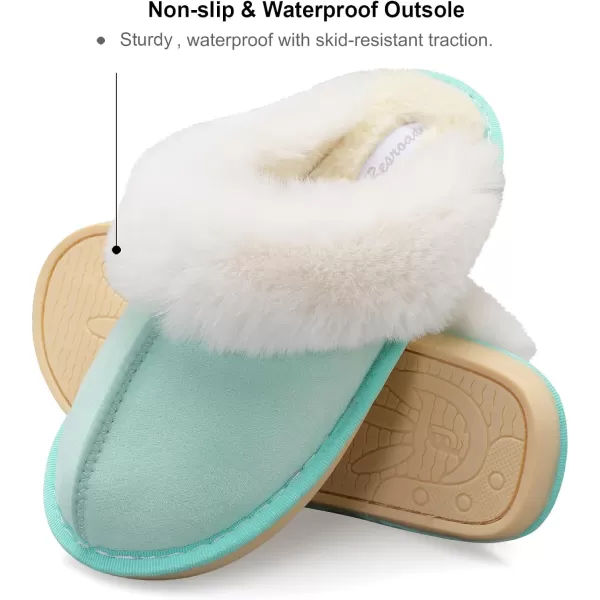 Besroad Winter Fuzzy House Slippers Sandals Plush Faux Fur Fluffy Flats Slippers Warm Slide Shoes for Women