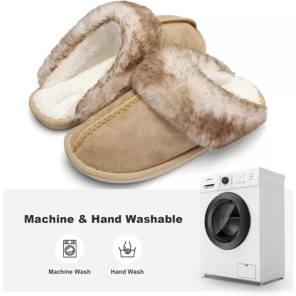Besroad Winter Fuzzy House Slippers Sandals Plush Faux Fur Fluffy Flats Slippers Warm Slide Shoes for Women