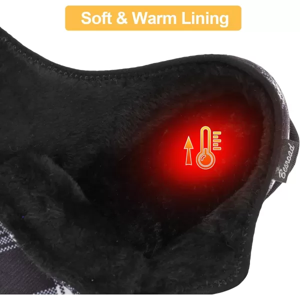Besroad Womens Furry Memory Foam House Slippers Adjustable Plush Comfy Bedroom Shoes Winter Closed Back Slippers Indoor Outdoor
