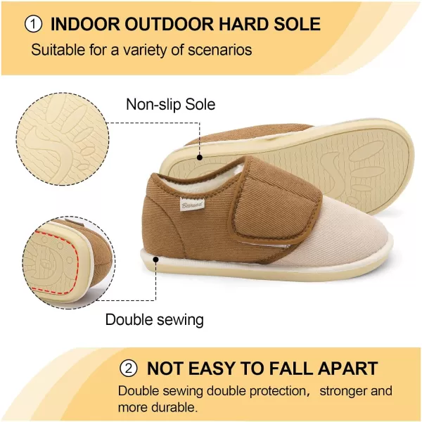 Besroad Womens Furry Memory Foam House Slippers Adjustable Plush Comfy Bedroom Shoes Winter Closed Back Slippers Indoor Outdoor