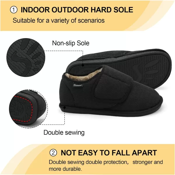 Besroad Womens Furry Memory Foam House Slippers Adjustable Plush Comfy Bedroom Shoes Winter Closed Back Slippers Indoor Outdoor