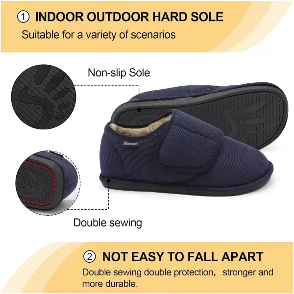 Besroad Womens Furry Memory Foam House Slippers Adjustable Plush Comfy Bedroom Shoes Winter Closed Back Slippers Indoor Outdoor