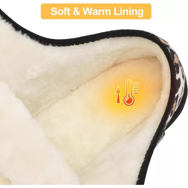 Besroad Womens Furry Memory Foam House Slippers Adjustable Plush Comfy Bedroom Shoes Winter Closed Back Slippers Indoor Outdoor