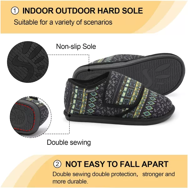 Besroad Womens Furry Memory Foam House Slippers Adjustable Plush Comfy Bedroom Shoes Winter Closed Back Slippers Indoor Outdoor