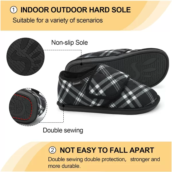 Besroad Womens Furry Memory Foam House Slippers Adjustable Plush Comfy Bedroom Shoes Winter Closed Back Slippers Indoor Outdoor