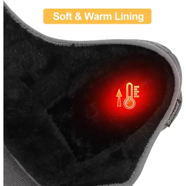 Besroad Womens Furry Memory Foam House Slippers Adjustable Plush Comfy Bedroom Shoes Winter Closed Back Slippers Indoor Outdoor