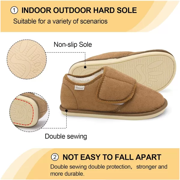 Besroad Womens Furry Memory Foam House Slippers Adjustable Plush Comfy Bedroom Shoes Winter Closed Back Slippers Indoor Outdoor