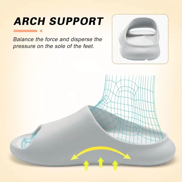 Besroad Womens Mens Cloud Slippers Recovery Sandals Arch Support Sport Slides Non-Slip Thick Cushion Reduces Stress on Feet Quick Drying Shower Slippers Bathroom Sandals Indoor Outdoor Post-Exercise