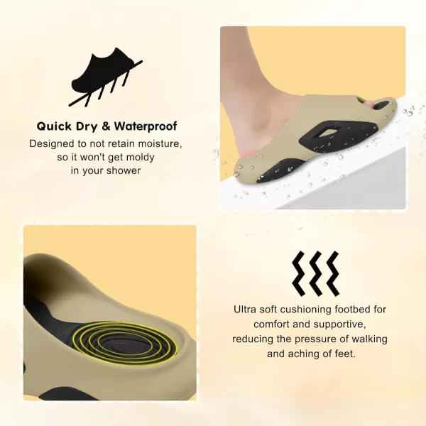 Besroad Womens Mens Cloud Slippers Recovery Sandals Arch Support Sport Slides Non-Slip Thick Cushion Reduces Stress on Feet Quick Drying Shower Slippers Bathroom Sandals Indoor Outdoor Post-Exercise