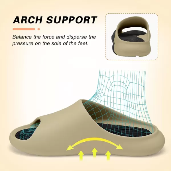 Besroad Womens Mens Cloud Slippers Recovery Sandals Arch Support Sport Slides Non-Slip Thick Cushion Reduces Stress on Feet Quick Drying Shower Slippers Bathroom Sandals Indoor Outdoor Post-Exercise