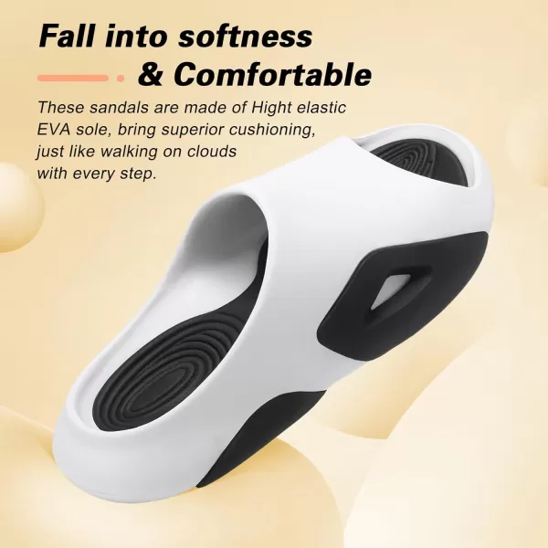 Besroad Womens Mens Cloud Slippers Recovery Sandals Arch Support Sport Slides Non-Slip Thick Cushion Reduces Stress on Feet Quick Drying Shower Slippers Bathroom Sandals Indoor Outdoor Post-Exercise