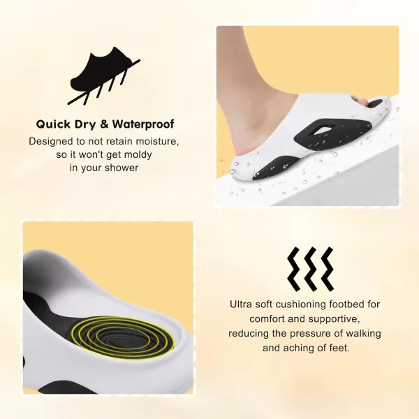 Besroad Womens Mens Cloud Slippers Recovery Sandals Arch Support Sport Slides Non-Slip Thick Cushion Reduces Stress on Feet Quick Drying Shower Slippers Bathroom Sandals Indoor Outdoor Post-Exercise
