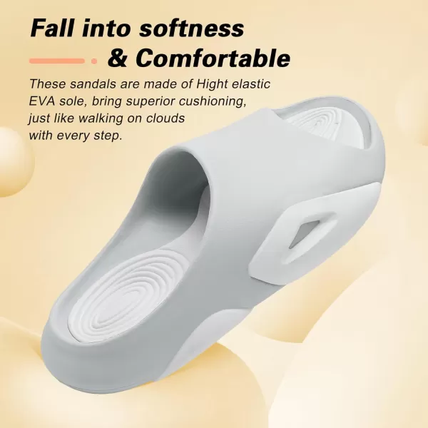Besroad Womens Mens Cloud Slippers Recovery Sandals Arch Support Sport Slides Non-Slip Thick Cushion Reduces Stress on Feet Quick Drying Shower Slippers Bathroom Sandals Indoor Outdoor Post-Exercise