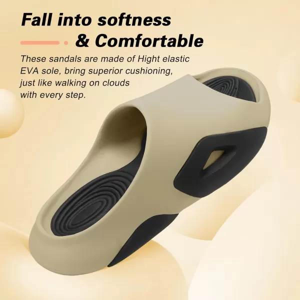 Besroad Womens Mens Cloud Slippers Recovery Sandals Arch Support Sport Slides Non-Slip Thick Cushion Reduces Stress on Feet Quick Drying Shower Slippers Bathroom Sandals Indoor Outdoor Post-Exercise