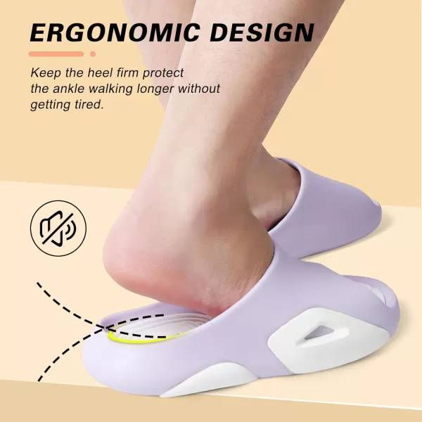 Besroad Womens Mens Cloud Slippers Recovery Sandals Arch Support Sport Slides Non-Slip Thick Cushion Reduces Stress on Feet Quick Drying Shower Slippers Bathroom Sandals Indoor Outdoor Post-Exercise