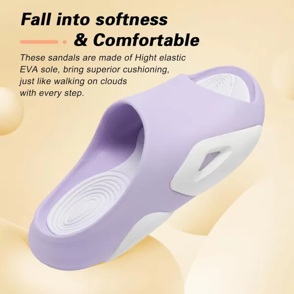 Besroad Womens Mens Cloud Slippers Recovery Sandals Arch Support Sport Slides Non-Slip Thick Cushion Reduces Stress on Feet Quick Drying Shower Slippers Bathroom Sandals Indoor Outdoor Post-Exercise