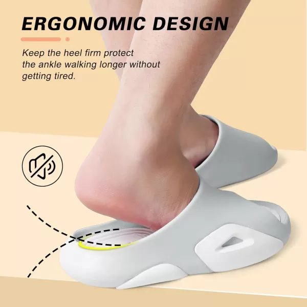 Besroad Womens Mens Cloud Slippers Recovery Sandals Arch Support Sport Slides Non-Slip Thick Cushion Reduces Stress on Feet Quick Drying Shower Slippers Bathroom Sandals Indoor Outdoor Post-Exercise