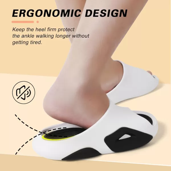 Besroad Womens Mens Cloud Slippers Recovery Sandals Arch Support Sport Slides Non-Slip Thick Cushion Reduces Stress on Feet Quick Drying Shower Slippers Bathroom Sandals Indoor Outdoor Post-Exercise