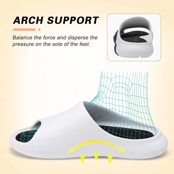 Besroad Womens Mens Cloud Slippers Recovery Sandals Arch Support Sport Slides Non-Slip Thick Cushion Reduces Stress on Feet Quick Drying Shower Slippers Bathroom Sandals Indoor Outdoor Post-Exercise