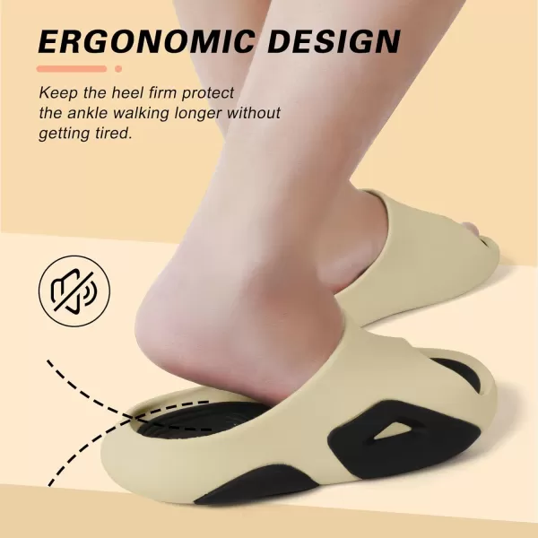 Besroad Womens Mens Cloud Slippers Recovery Sandals Arch Support Sport Slides Non-Slip Thick Cushion Reduces Stress on Feet Quick Drying Shower Slippers Bathroom Sandals Indoor Outdoor Post-Exercise