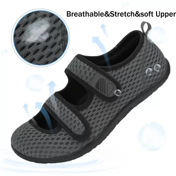 Besroad Womens Mens Slippers Lightweight Walking Shoes Adjustable Wide Diabetic Slippers Non-Slip Sneakers Sandals