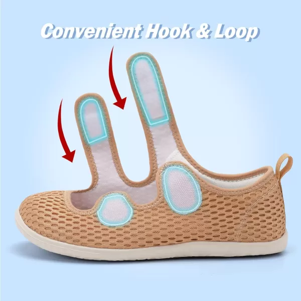 Besroad Womens Mens Slippers Lightweight Walking Shoes Adjustable Wide Diabetic Slippers Non-Slip Sneakers Sandals
