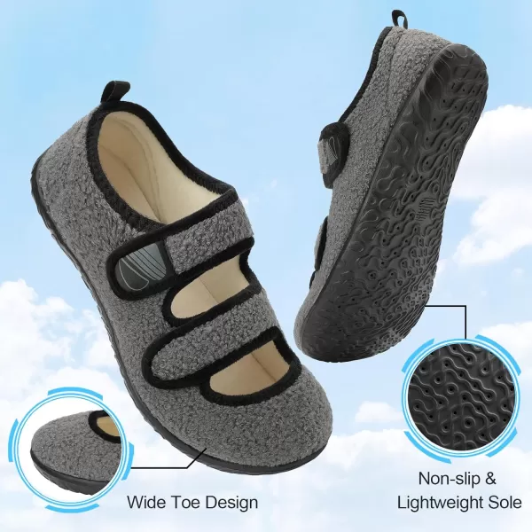 Besroad Womens Mens Slippers Lightweight Walking Shoes Adjustable Wide Diabetic Slippers Non-Slip Sneakers Sandals