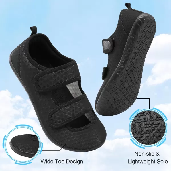 Besroad Womens Mens Slippers Lightweight Walking Shoes Adjustable Wide Diabetic Slippers Non-Slip Sneakers Sandals
