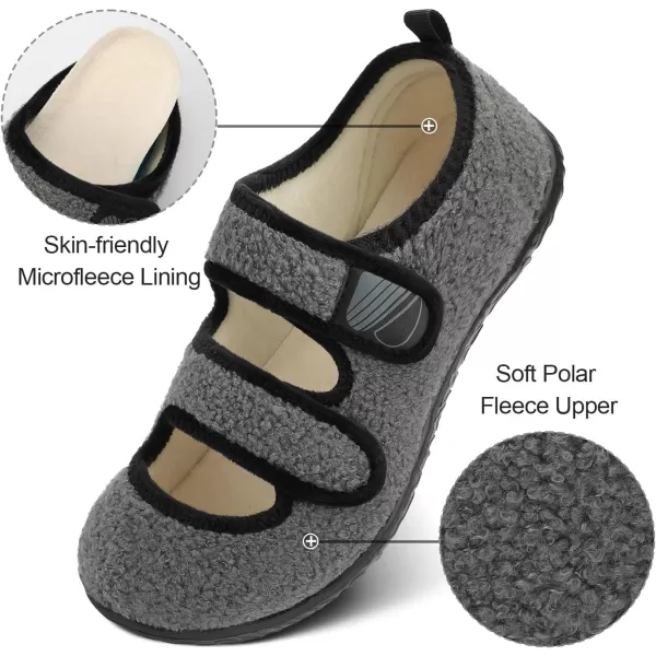 Besroad Womens Mens Slippers Lightweight Walking Shoes Adjustable Wide Diabetic Slippers Non-Slip Sneakers Sandals