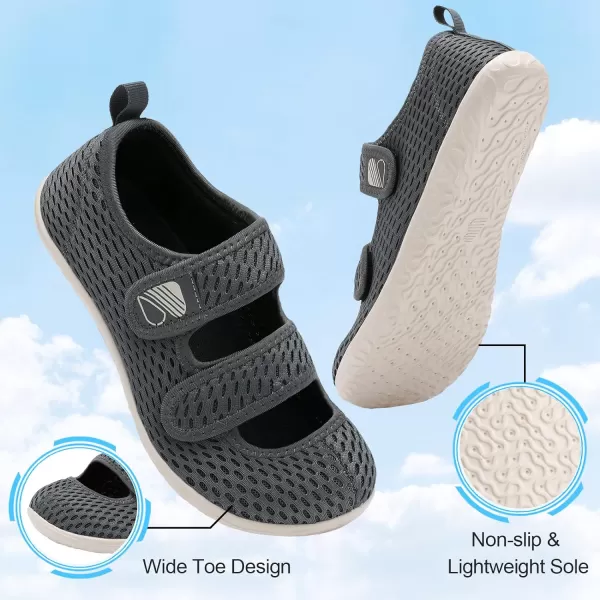 Besroad Womens Mens Slippers Lightweight Walking Shoes Adjustable Wide Diabetic Slippers Non-Slip Sneakers Sandals