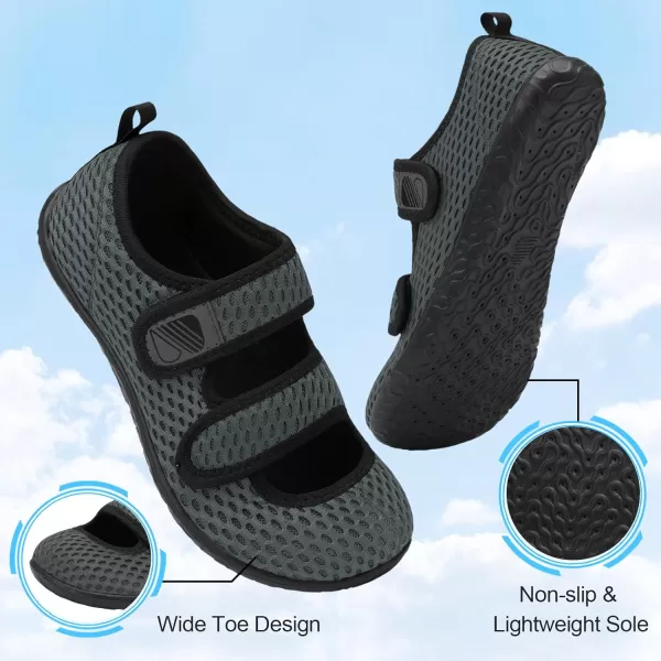 Besroad Womens Mens Slippers Lightweight Walking Shoes Adjustable Wide Diabetic Slippers Non-Slip Sneakers Sandals