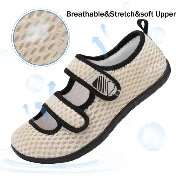 Besroad Womens Mens Slippers Lightweight Walking Shoes Adjustable Wide Diabetic Slippers Non-Slip Sneakers Sandals